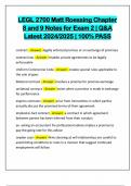 LEGL 2700 Matt Roessing Chapter 8 and 9 Notes for Exam 2 &vert; Q&A Latest 2024&sol;2025 &vert; 100&percnt; PASS