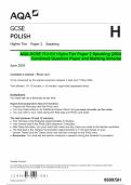 PACKAGE-&colon;&colon;AQA GCSE POLISH 2024- Complete Question Paper & Marking Scheme Merged 