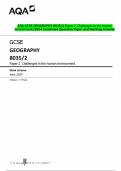AQA GCSE GEOGRAPHY 8035&sol;2 Paper 2 Challenges in the human  environment&vert;2024 Combined Question Paper and Marking Scheme 