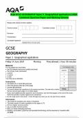AQA GCSE GEOGRAPHY Paper 3 Geographical applications&vert;2024  Combined Question Paper and Marking Scheme 