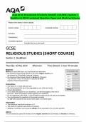 PACKAGE-&colon;&colon; AQA GCSE RELIGIOUS STUDIES &lpar;SHORT COURSE&rpar; 2024- Complete Question Paper  & Marking Scheme Merged 