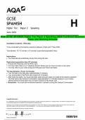 AQA GCSE SPANISH Higher Tier Paper 2 Speaking &vert;2024 Combined Question  Paper and Marking Scheme