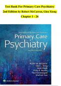  Test Bank For Primary Care Psychiatry  2nd Edition by Robert McCarron&comma; Glen Xiong Chapter 1 - 26&emsp;