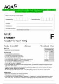 AQA GCSE SPANISH Foundation Tier Paper 4 Writing &vert;2024 Combined  Question Paper and Marking Scheme 