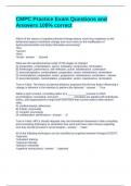 CMPC Practice Exam Questions and Answers 100&percnt; correct
