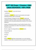 NUFT 202 Exam 1 Drayton &vert; Q&A Latest 2024&sol;2025 &vert; 100&percnt; PASS
