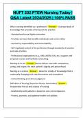 NUFT 202 PTEW Nursing Today &vert; Q&A Latest 2024&sol;2025 &vert; 100&percnt; PASS