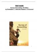 Test Bank  Survey of Accounting&comma; 7th Edition  by Christopher T&period; Edmonds Chapters 1-16 Covered