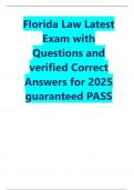 Florida Law Latest Exam with Questions and verified Correct Answers for 2025 guaranteed PASS