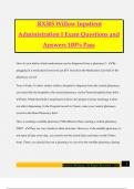RX305 Willow Inpatient Administration I Exam Questions and Answers 100&percnt; Pass