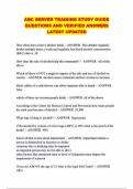ABC SERVER TRAINING STUDY GUIDE QUESTIONS AND VERIFIED ANSWERS LATEST UPDATED