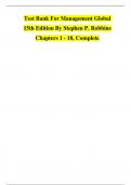 &ast;&ast;Test Bank for Management&colon; A Global Perspective&comma; 15th Edition by Stephen P&period; Robbins & Mary A&period; Coulter &ndash; Chapters 1&ndash;18