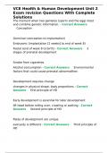 VCE Health & Human Development Unit 2 Exam revision Questions With Complete Solutions&period;
