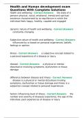 Health and Human development exam Questions With Complete Solutions