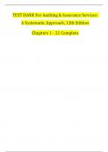 Test Bank for Auditing & Assurance Services&colon; A Systematic Approach&comma; 12th Edition &mdash; Complete Chapters 1&ndash;21&comma; Verified Q&A for Full Exam Prep