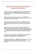 CHESP 3 Sanitation Exam With Complete Solutions 100&percnt; Verified