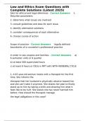 Law and Ethics Exm Questions with Complete Solutions &lpar;Latest 2025&rpar;