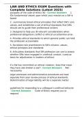 LAW AND ETHICS EXAM Questions with Complete Solutions &lpar;Latest 2025&rpar;