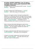 NY REAL ESTATE CHAPTER 2 law of agency multiple choice study guide Questions With Complete
