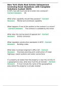 New York State Real Estate Salesperson Licensing Exam Questions with Complete Solutions &lpar;Latest