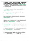 NYS Real Estate Practice Exam Questions with Complete Solutions &lpar;Latest 2025&rpar;