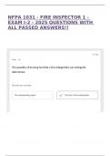 NFPA 1031 - FIRE INSPECTOR 1 - EXAM I-2 - 2025 QUESTIONS WITH ALL PASSED ANSWERS&excl;&excl;