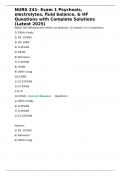 NURS 241- Exam 1 Psychosis&comma; electrolytes&comma; fluid balance&comma; & HF Questions with Complete Solutions