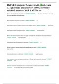 IGCSE Computer Science &lpar;ALL&rpar; test exam 331questions and asnwers 100&percnt; correctly verified answers 2025 RATED A&plus;