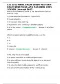 CIS 2750 FINAL EXAM STUDY MIDTERM EXAM QUESTIONS AND ANSWERS 100- SOLVED &lpar;Newest