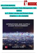 Solution Manual For Operations and Supply Chain Management&comma; 16th Edition by F&period; Robert Jacobs and Richard Chase&comma; Verified Chapters 1 - 22&comma; Complete Newest Version