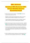 IDRL 320 Exam   Questions With Reviewed 100&percnt;  Correct Detailed Answers  Guaranteed Pass&excl;&excl; 