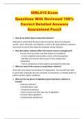 IDRL215 Exam   Questions With Reviewed 100&percnt;  Correct Detailed Answers  Guaranteed Pass&excl;&excl; 