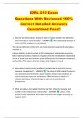 IDRL 215 Exam   Questions With Reviewed 100&percnt;  Correct Detailed Answers  Guaranteed Pass&excl;&excl; 