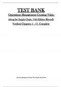 Test Bank for Operations Management&colon; Creating Value Along the Supply Chain &lpar;11th Edition&rpar; by Russell &vert; Verified Chapters 1&ndash;17 &vert; Latest Version