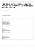 WEST COAST EMT BLOCK EXAM 4 &lpar;2 LATEST VERSION&rpar; 200&plus; QUESTIONS & ANSWERS &lpar;100&percnt; VERIFIED&rpar;A&plus; GRADE