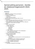 Les- en boeksamenvatting van Personen-&comma; -familie en relatievermogensrecht&comma; incl&period; casusbesprekingen 2024-2025