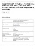NUR 2571&sol;NUR2571 FINAL EXAM&colon; PROFESSIONAL NURSING II FINAL EXAM &sol; PN2 FINAL EXAM REVIEW &lpar;LATEST 2022&sol;2023&rpar;&sol;100 Q&A&sol;A&plus;GRADE RASMUSSEN