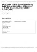NR 327 EXAM 2&sol;NR327 MATERNAL EXAM 60 QUESTIONS AND 100&percnt; COMPLETE CORRECT ANSWERS- CHAMBERLAIN COLLEGE OF NURSING&sol;2023