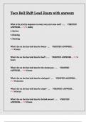 Taco Bell Shift Lead Exam with answers