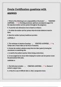 Doula Certification questions with answers