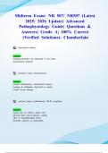 Midterm Exam&colon; NR 507&sol; NR507 &lpar;Latest 2025&sol; 2026 Update&rpar; Advanced Pathophysiology Guide&vert; Questions & Answers&vert; Grade A&vert; 100&percnt; Correct &lpar;Verified Solutions&rpar;- Chamberlain