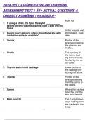 2024&vert;25 &vert; ADVANCED ONLINE LEARNING ASSESSMENT TEST &vert; 85&plus; ACTUAL QUESTIONS & CORRECT ANSWERS &vert; GRADED A&plus;