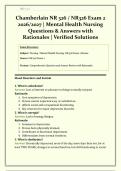 Chamberlain NR 326 &sol; NR326 Exam 2 &vert; 2026&sol;2027 &vert; Mental Health Nursing &vert; Questions & Answers with Rationales &vert; Grade A &vert; Verified Solutions