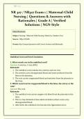 NR 327 &sol; NR327 Exam 1 2026&sol;2027 Chamberlain  &vert; Maternal-Child Nursing &vert; Questions & Answers with Rationales &vert; Grade A &vert; Verified Solutions 
