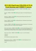 SEVI 3013 Final Exam UPDATED ACTUAL Exam Questions and CORRECT Answers