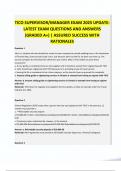TICO SUPERVISOR&sol;MANAGER EXAM 2025 UPDATE&colon; LATEST EXAM QUESTIONS AND ANSWERS &lpar;GRADED A&plus;&rpar; &vert; ASSURED SUCCESS WITH RATIONALES