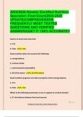 2025&sol;2026 Newest &vert;Certified Nutrition  Specialist&colon; Final Exam&vert;2024-2025  UPDATE&vert;COMPREHENSIVE  FREQUENTLY MOST TESTED  QUESTIONS AND VERIFIED  ANSWERS&vert;GET IT 100&percnt; ACCURATE&excl;&excl;
