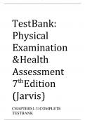 Test Bank for Physical Examination and Health Assessment 7th edition by Jarvis