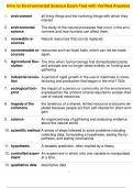 Intro to Environmental Science Exam Test with Verified Answers