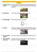 Introduction to Environmental Science Exam Test with Verified Answers